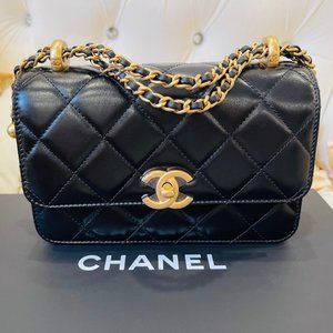 Personal Use C ha✨e l Ladies Black Fashion Second-Hand Shoulder Bag.